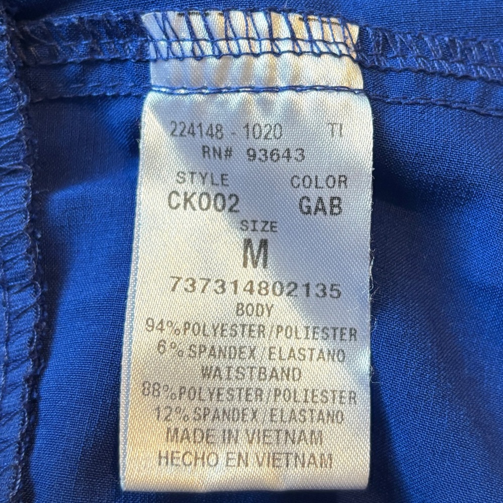 Cherokee iFlex Size M Cobalt Blue Scrub Pants - Picture 7 of 8